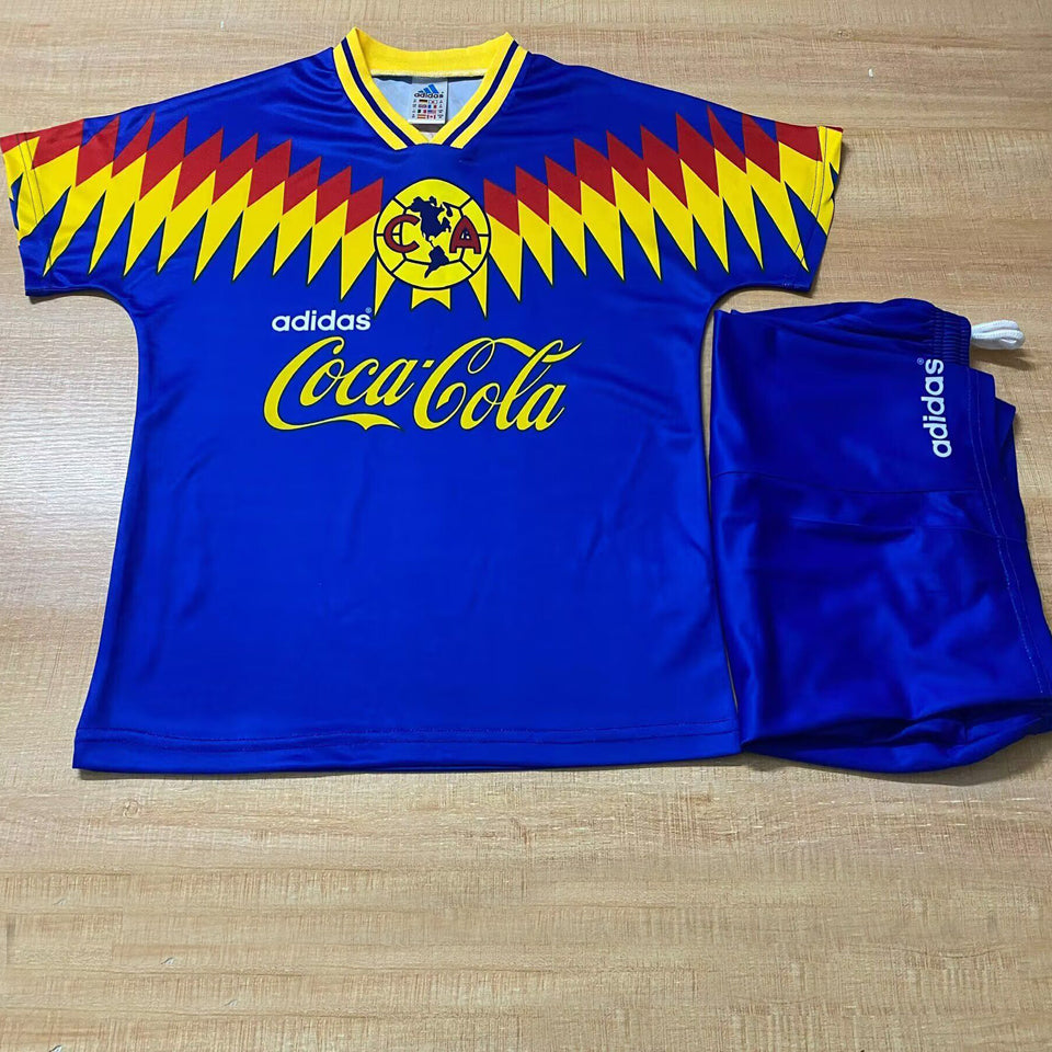 Camiseta retro de manga corta de visitante del Club América 1995 para niños