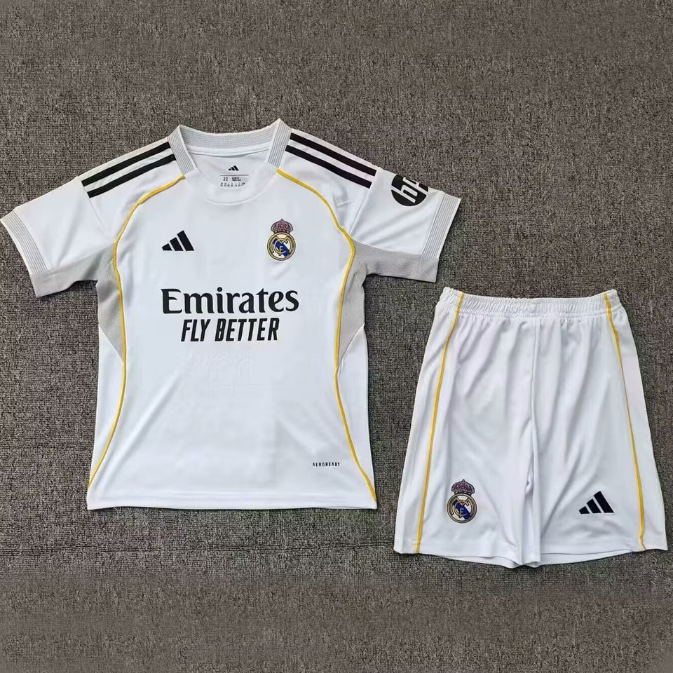 Camiseta de manga corta local del Real Madrid 2025/26 para niños