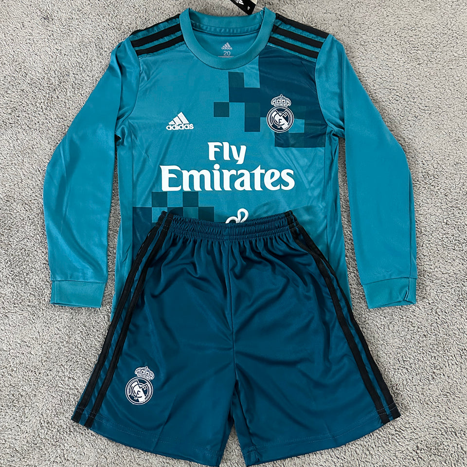 Camiseta retro de manga larga para niño del Real Madrid 2017/18