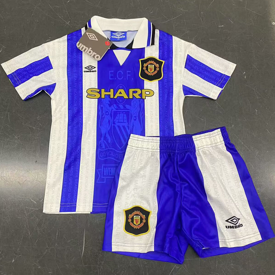 Maillot rétro à manches courtes pour enfant Manchester United 1995/96