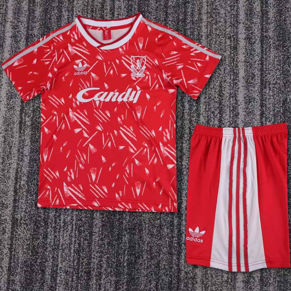 Maillot rétro manches courtes domicile Liverpool 1989/91 pour enfant