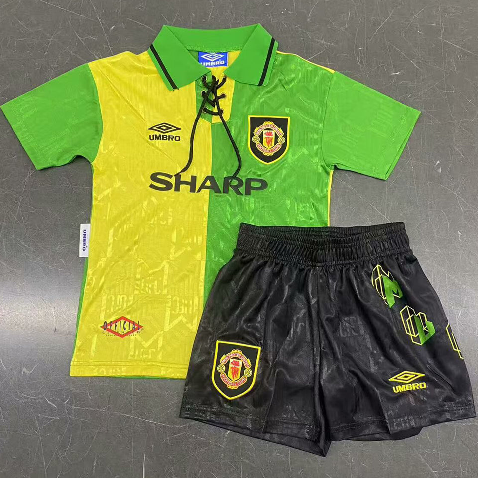 Camiseta retro de manga corta para niños del Manchester United 1992/94